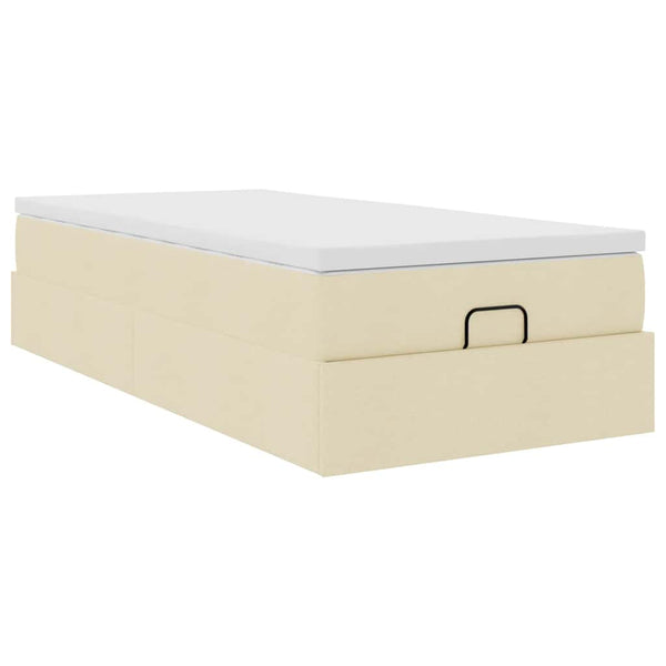 Ottoman Bett mit Matratze Creme 90x190 cm