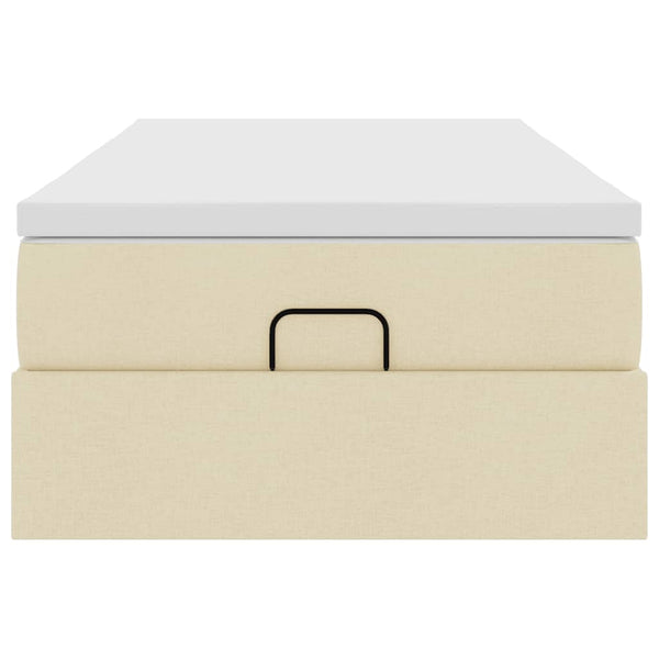 Ottoman Bett mit Matratze Creme 90x190 cm