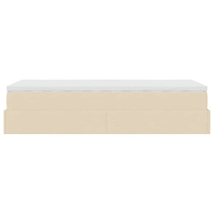 Ottoman Bett mit Matratze Creme 90x190 cm