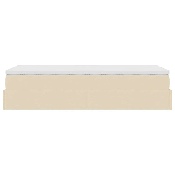 Ottoman Bett mit Matratze Creme 90x190 cm