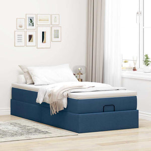 Ottoman Bett mit Matratze Blau 90x190 cm