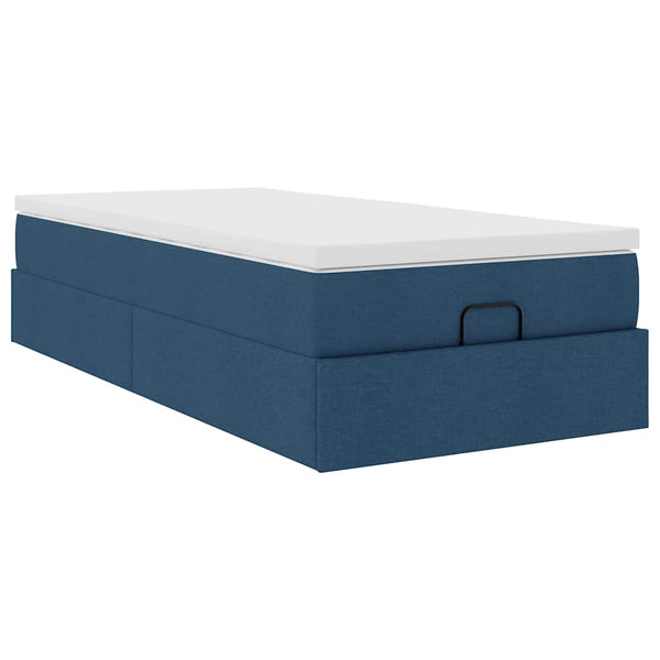 Ottoman Bett mit Matratze Blau 90x190 cm