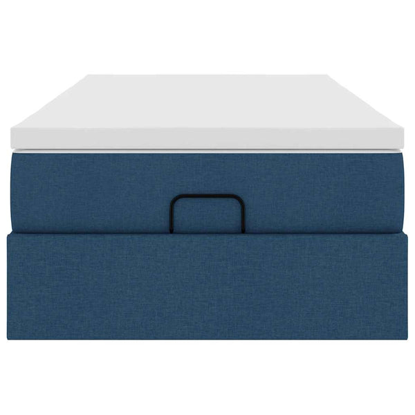 Ottoman Bett mit Matratze Blau 90x190 cm