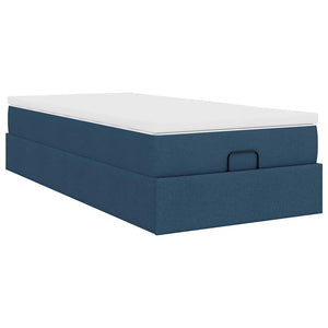 Ottoman Bett mit Matratze Blau 90x190 cm