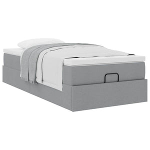 Ottoman Bett mit Matratze 90x200 cm Hellgrau