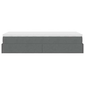 Ottoman Bett mit Matratze Dunkelgrau 90x200 cm