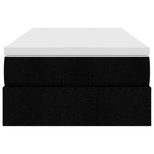 vidaXL Lit ottoman avec matelas noir 90x200 cm tissu
