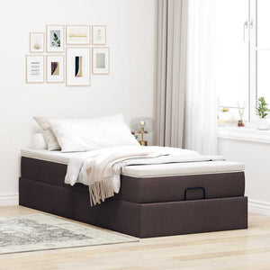 Ottoman Bett mit Matratze Dunkelbraun 90x200 cm