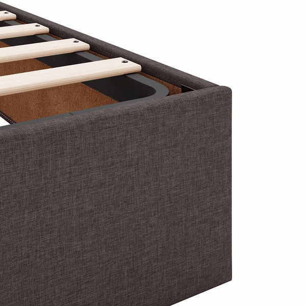 Ottoman Bett mit Matratze Dunkelbraun 90x200 cm