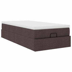 Ottoman Bett mit Matratze Dunkelbraun 90x200 cm