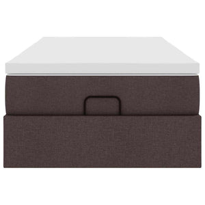 Ottoman Bett mit Matratze Dunkelbraun 90x200 cm