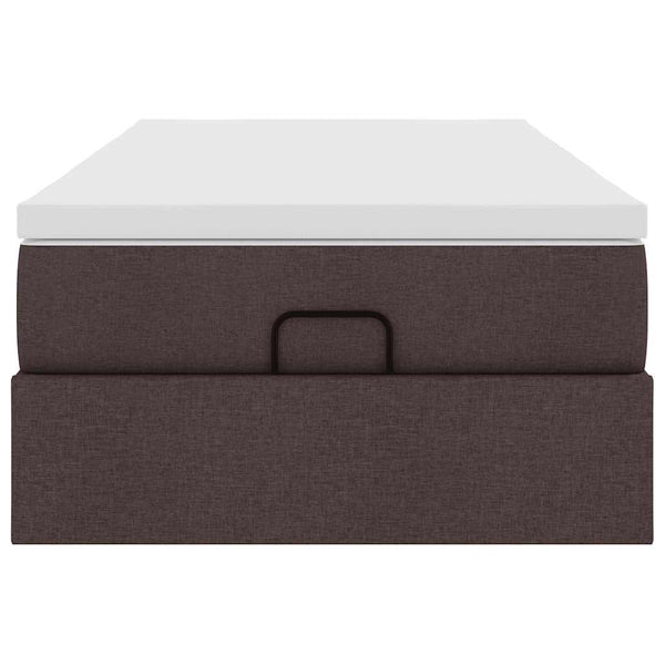 Ottoman Bett mit Matratze Dunkelbraun 90x200 cm