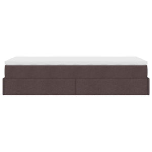 Ottoman Bett mit Matratze Dunkelbraun 90x200 cm