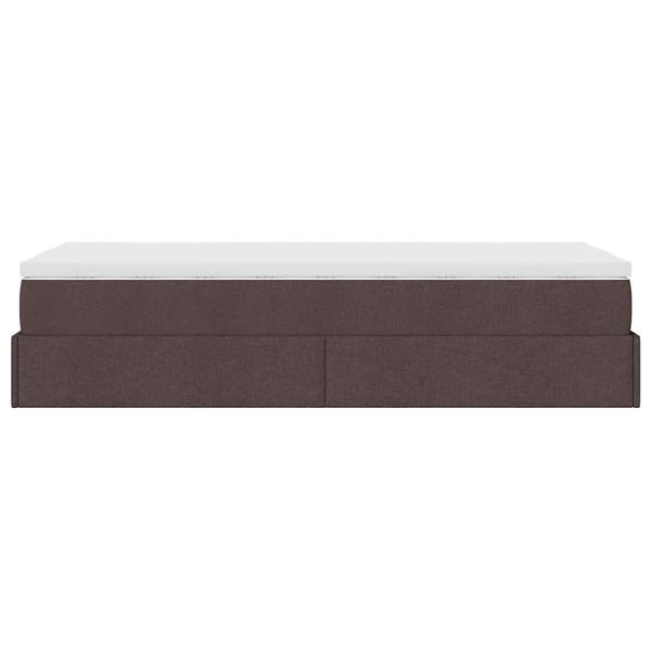 Ottoman Bett mit Matratze Dunkelbraun 90x200 cm