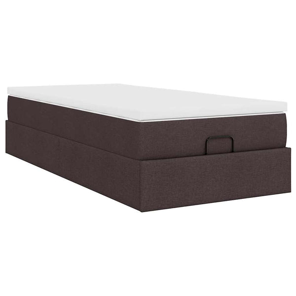 Ottoman Bett mit Matratze Dunkelbraun 90x200 cm