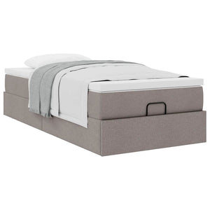 Ottoman Bett mit Matratze Taupe 90x200 cm