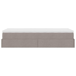 Ottoman Bett mit Matratze Taupe 90x200 cm