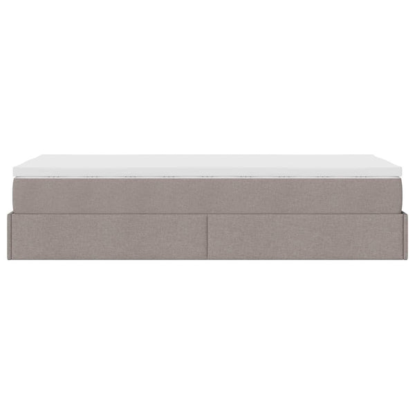 Ottoman Bett mit Matratze Taupe 90x200 cm