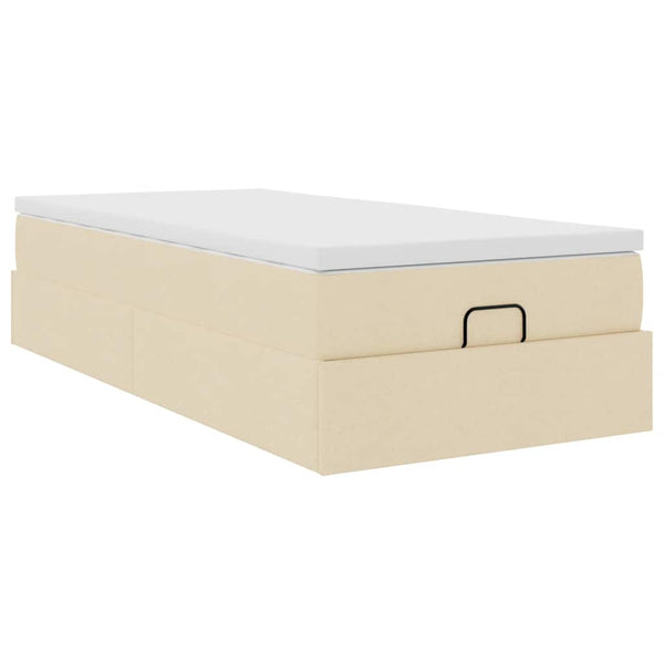 Ottoman Bett mit Matratze Creme 90x200 cm