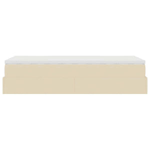 Ottoman Bett mit Matratze Creme 90x200 cm