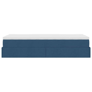 Ottoman Bett mit Matratze Blau 90x200 cm