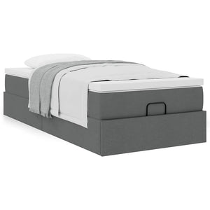Ottoman Bett mit Matratze Dunkelgrau 100x200 cm