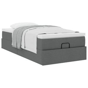 Ottoman Bett mit Matratze Dunkelgrau 100x200 cm
