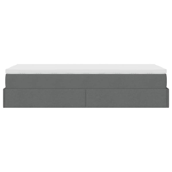 Ottoman Bett mit Matratze Dunkelgrau 100x200 cm