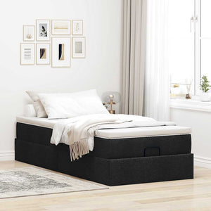 Ottoman Bett mit Matratze 100x200 cm Schwarz
