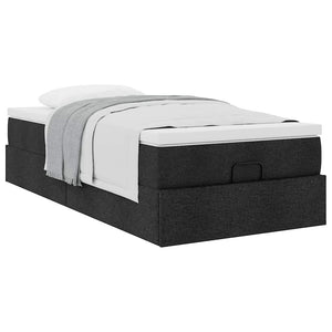 Ottoman Bett mit Matratze 100x200 cm Schwarz