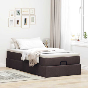 Ottoman Bett mit Matratze Dunkelbraun 100x200 cm