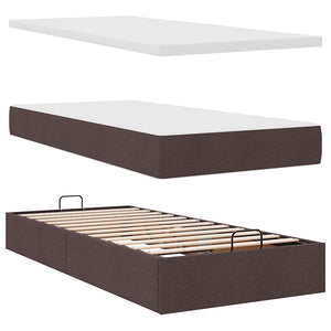 Ottoman Bett mit Matratze Dunkelbraun 100x200 cm