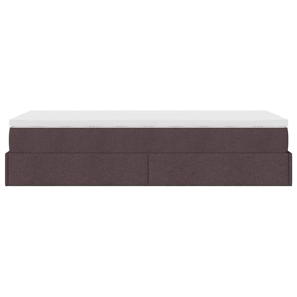 Ottoman Bett mit Matratze Dunkelbraun 100x200 cm