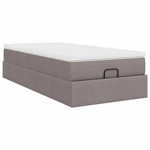 Ottoman Bett mit Matratze Taupe 100x200 cm
