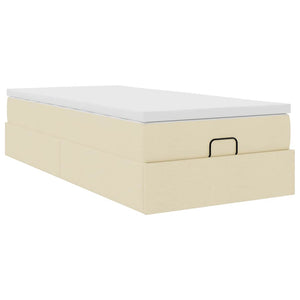 Ottoman Bett mit Matratze Creme 100x200 cm