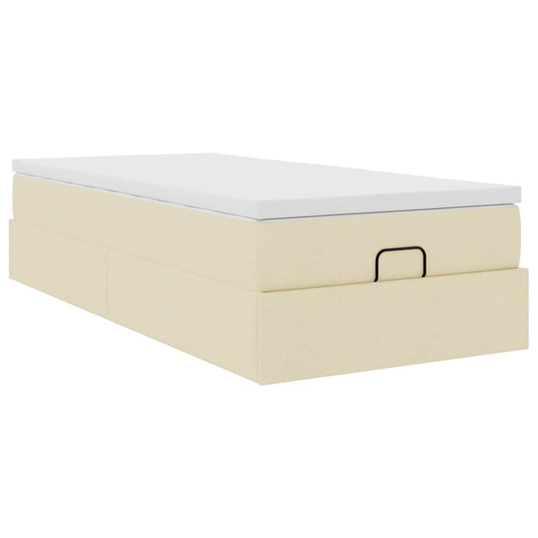 Ottoman Bett mit Matratze Creme 100x200 cm