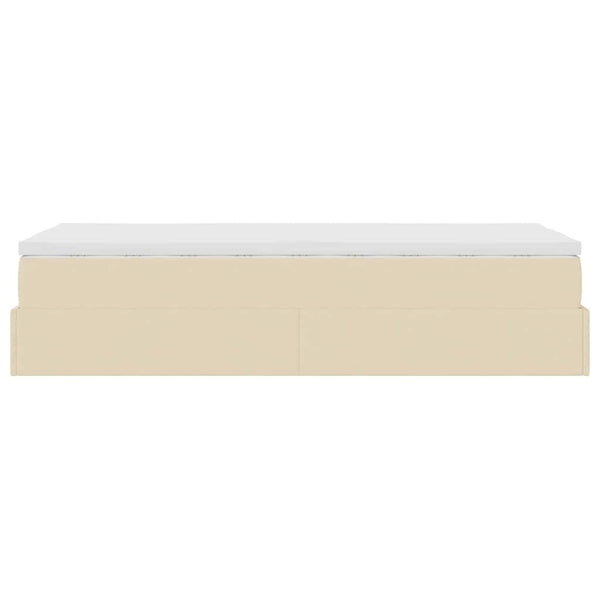 Ottoman Bett mit Matratze Creme 100x200 cm