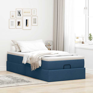 Ottoman Bett mit Matratze Blau 100x200 cm