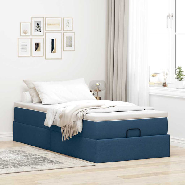 Ottoman Bett mit Matratze Blau 100x200 cm