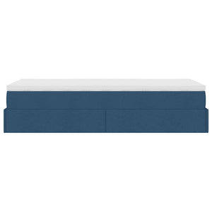 Ottoman Bett mit Matratze Blau 100x200 cm