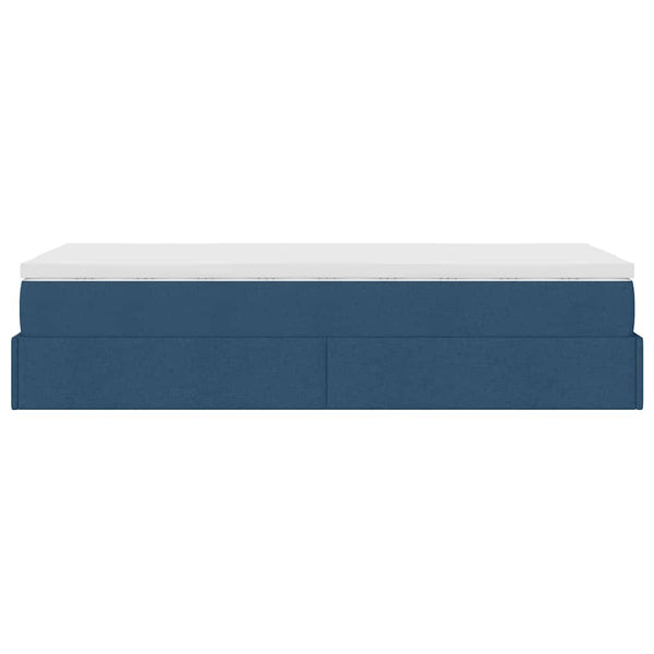 Ottoman Bett mit Matratze Blau 100x200 cm