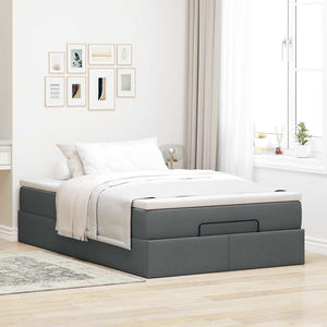 Ottoman Bett mit Matratze Dunkelgrau 120x190 cm