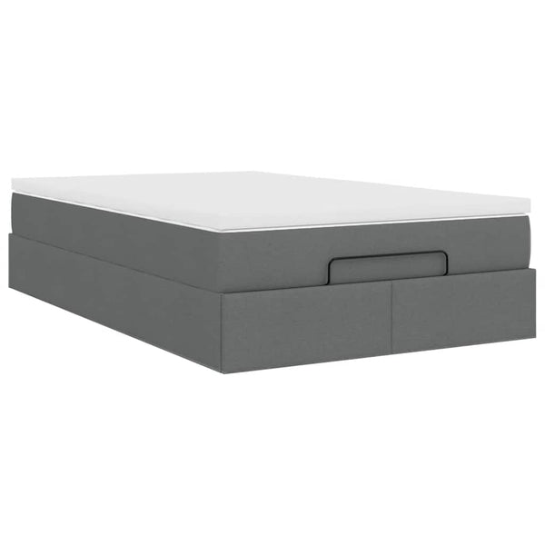 Ottoman Bett mit Matratze Dunkelgrau 120x190 cm