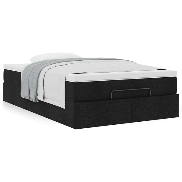 Ottoman Bett mit Matratze 120x190 cm Schwarz