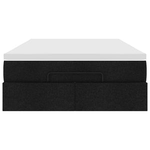 Ottoman Bett mit Matratze 120x190 cm Schwarz