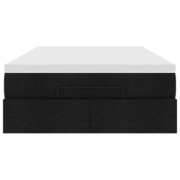 Ottoman Bett mit Matratze 120x190 cm Schwarz