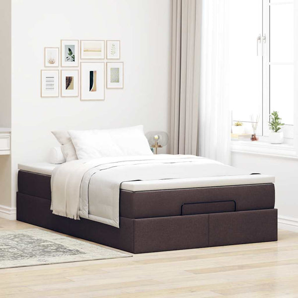 Ottoman Bett mit Matratze Dunkelbraun 120x190 cm