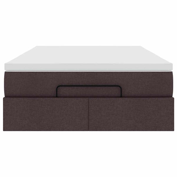 Ottoman Bett mit Matratze Dunkelbraun 120x190 cm