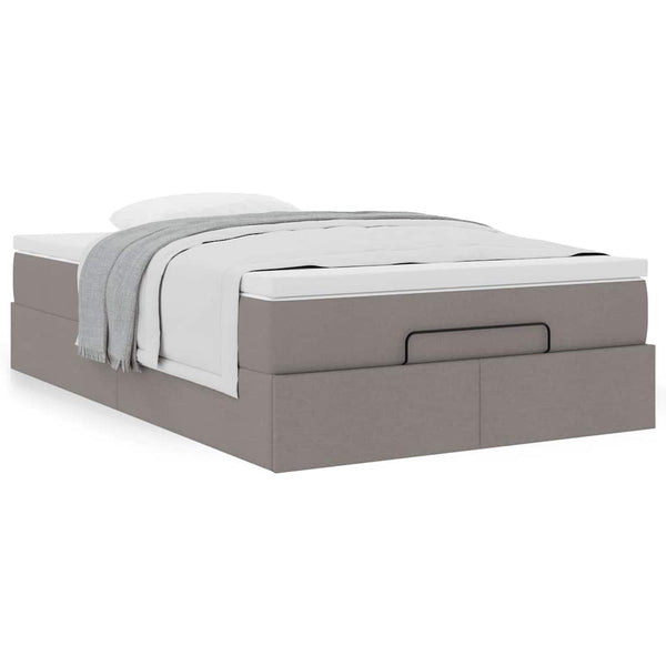 Ottoman Bett mit Matratze Taupe 120x190 cm
