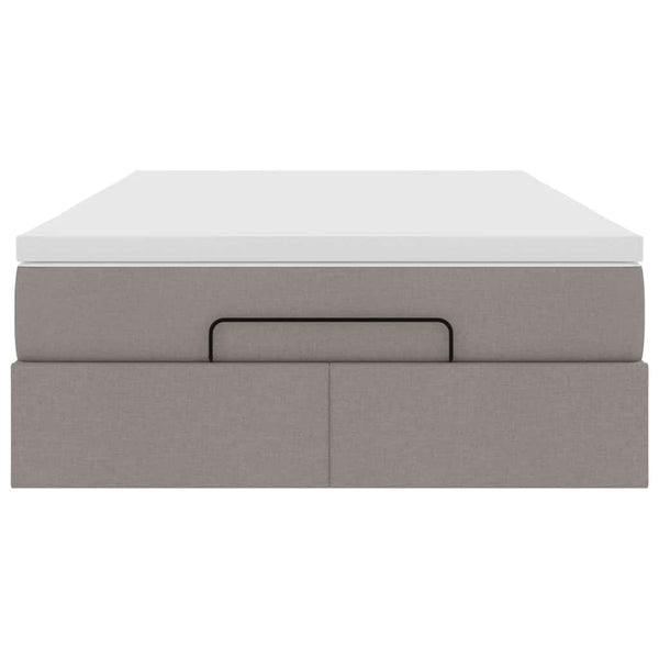 Ottoman Bett mit Matratze Taupe 120x190 cm